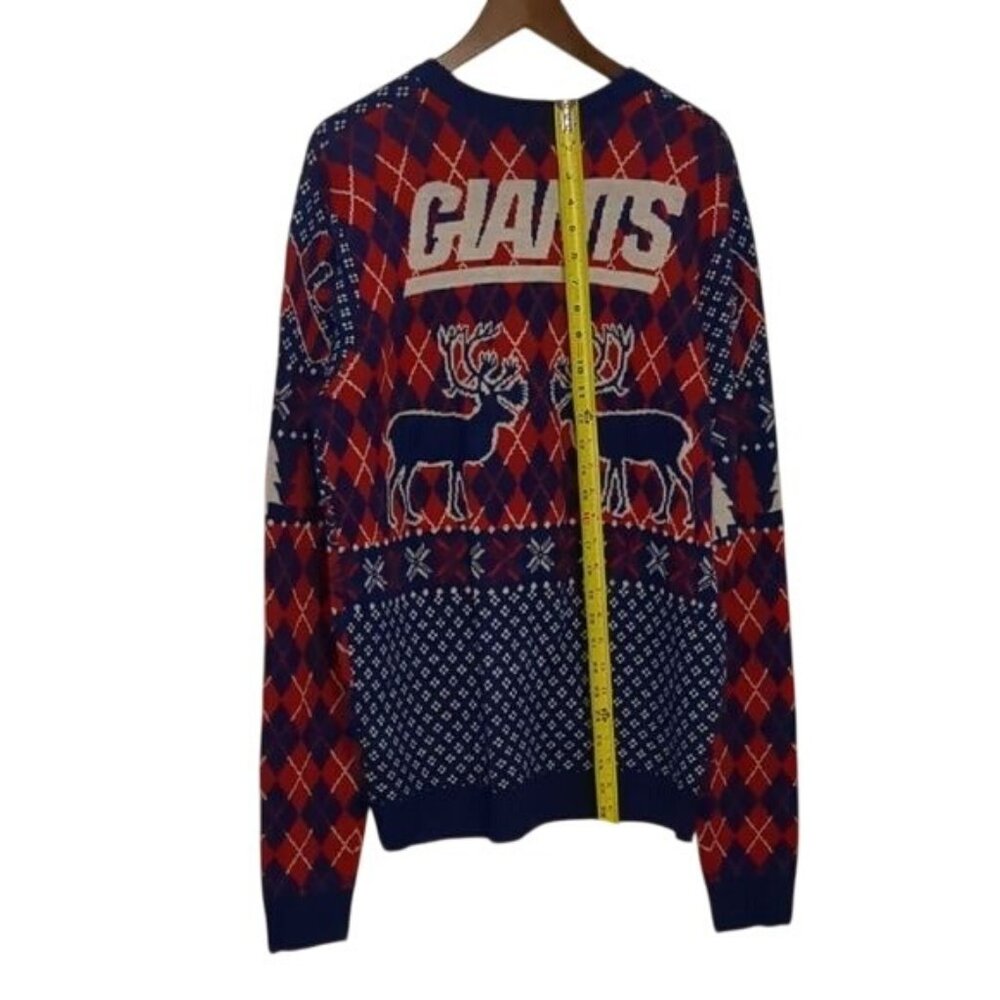 NY Giants NFL Blue & Red Ugly Christmas Sweater L - Picture 7 of 10
